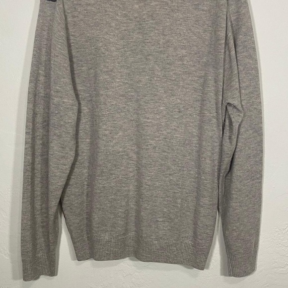 Impermeable Platinum Merino Cashmere Argyle V-Neck Sweater Pullover - Picture 3 of 13